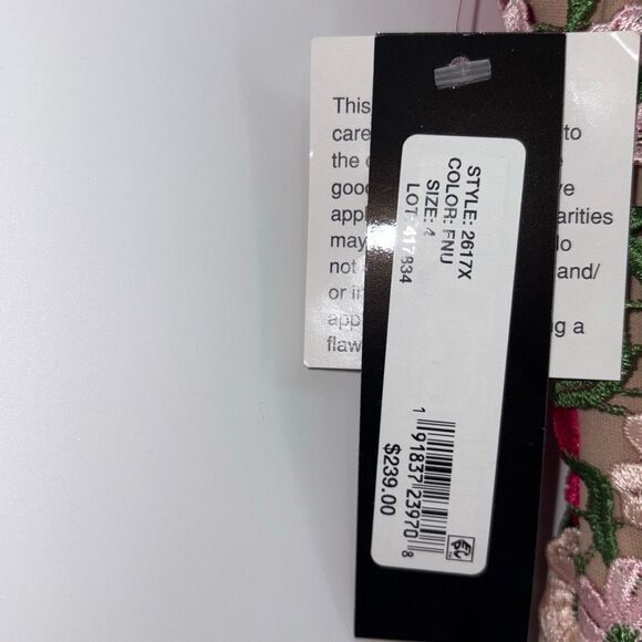 NEW XSCAPE Women's Short Sleeve‎ Floral Print Lace Sheath Dress Pink Multi 4 - Picture 14 of 16